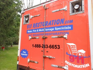 Water Damage Wolcott Fully Equipped Box Truck At Residential Job Location