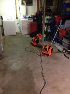 Water Damage Restoration in a Flooded Basement